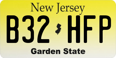 NJ license plate B32HFP