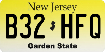 NJ license plate B32HFQ