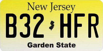 NJ license plate B32HFR