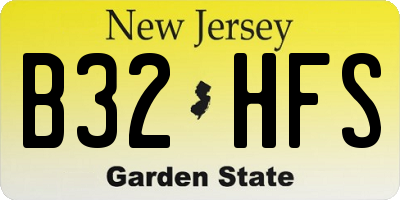 NJ license plate B32HFS