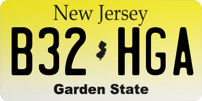 NJ license plate B32HGA