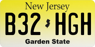 NJ license plate B32HGH