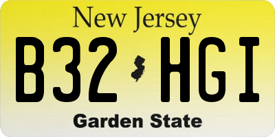 NJ license plate B32HGI