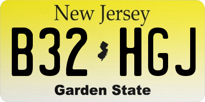 NJ license plate B32HGJ