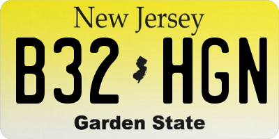 NJ license plate B32HGN