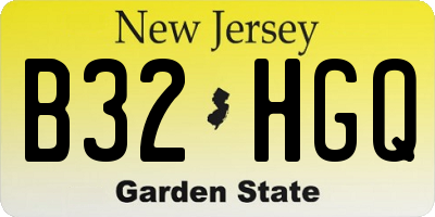 NJ license plate B32HGQ