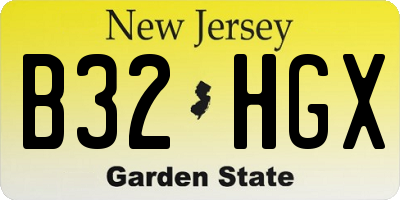 NJ license plate B32HGX