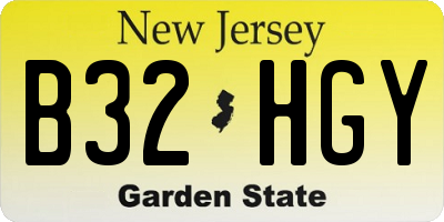 NJ license plate B32HGY