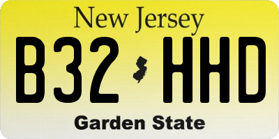 NJ license plate B32HHD
