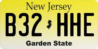 NJ license plate B32HHE