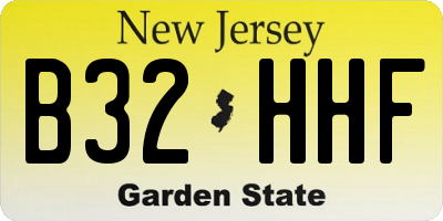 NJ license plate B32HHF