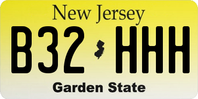 NJ license plate B32HHH
