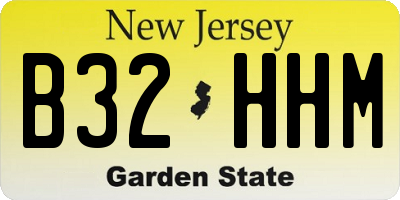 NJ license plate B32HHM