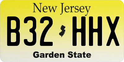 NJ license plate B32HHX