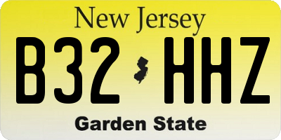 NJ license plate B32HHZ