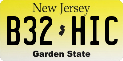 NJ license plate B32HIC