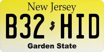 NJ license plate B32HID