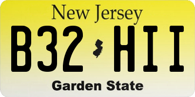 NJ license plate B32HII