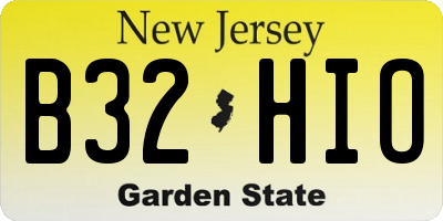 NJ license plate B32HIO