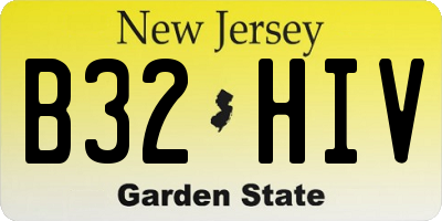 NJ license plate B32HIV