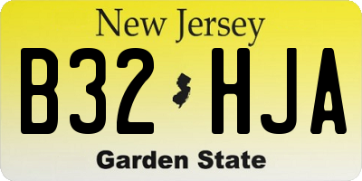 NJ license plate B32HJA