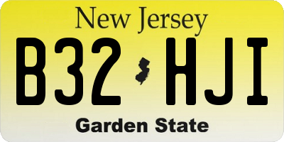 NJ license plate B32HJI