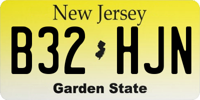NJ license plate B32HJN
