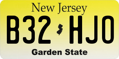 NJ license plate B32HJO