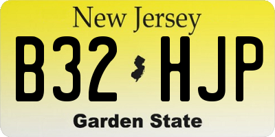NJ license plate B32HJP