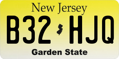 NJ license plate B32HJQ