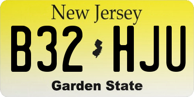 NJ license plate B32HJU