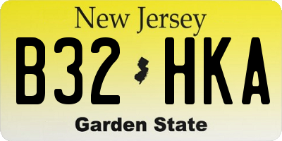 NJ license plate B32HKA