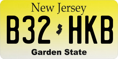 NJ license plate B32HKB