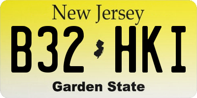 NJ license plate B32HKI