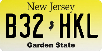 NJ license plate B32HKL
