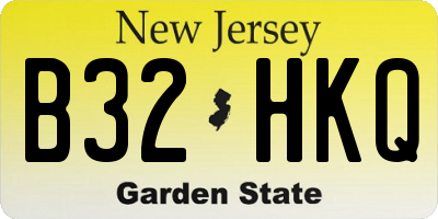 NJ license plate B32HKQ
