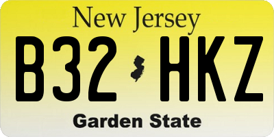 NJ license plate B32HKZ