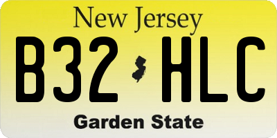 NJ license plate B32HLC
