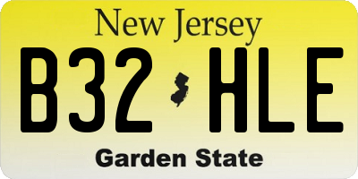 NJ license plate B32HLE
