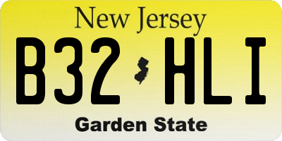 NJ license plate B32HLI