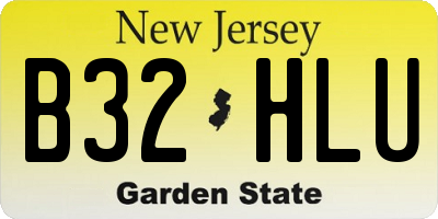 NJ license plate B32HLU