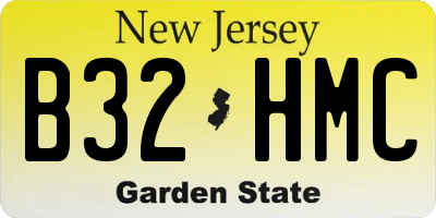 NJ license plate B32HMC