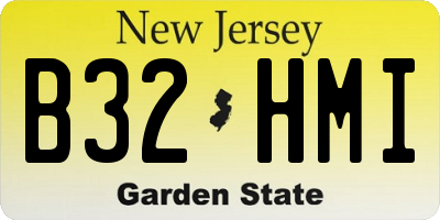 NJ license plate B32HMI