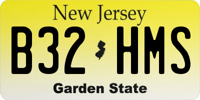NJ license plate B32HMS