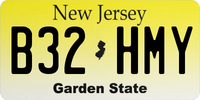 NJ license plate B32HMY