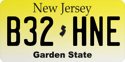 NJ license plate B32HNE