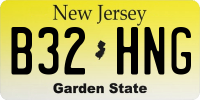 NJ license plate B32HNG