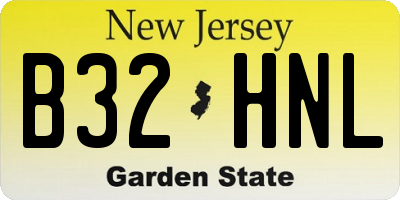 NJ license plate B32HNL