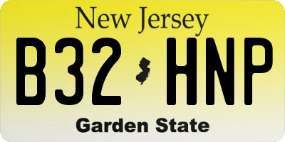 NJ license plate B32HNP