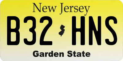 NJ license plate B32HNS